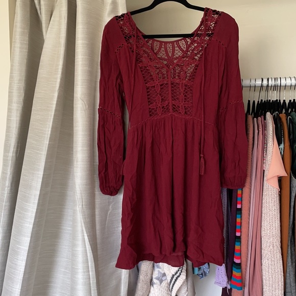 Maroon boho dress - Picture 2 of 3